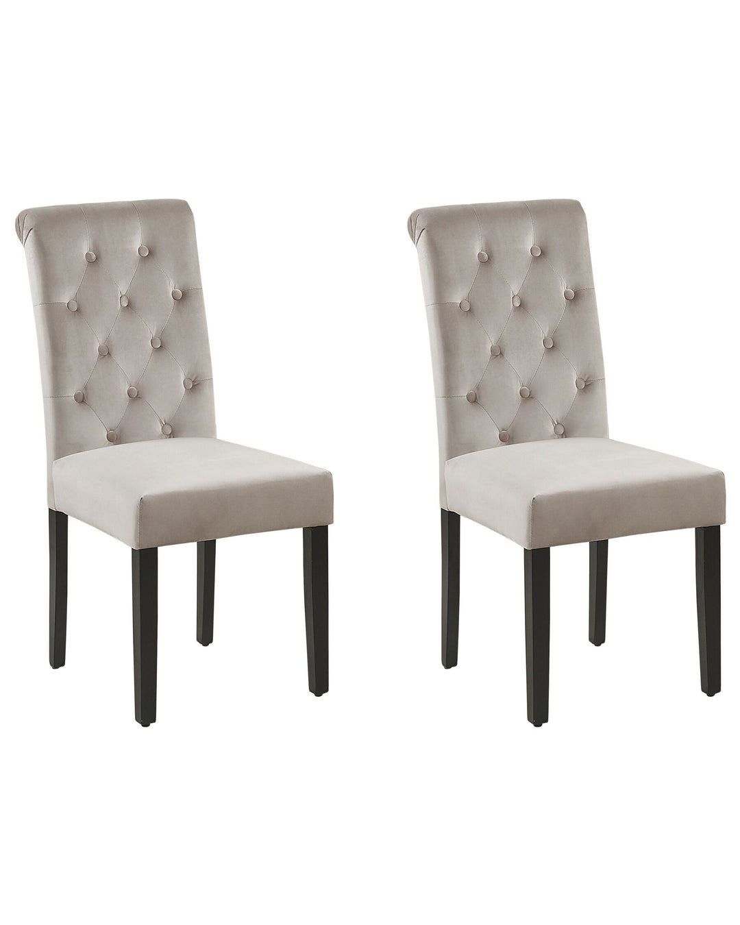 Dining Chair II Set of 2 Velvet Grey Velva