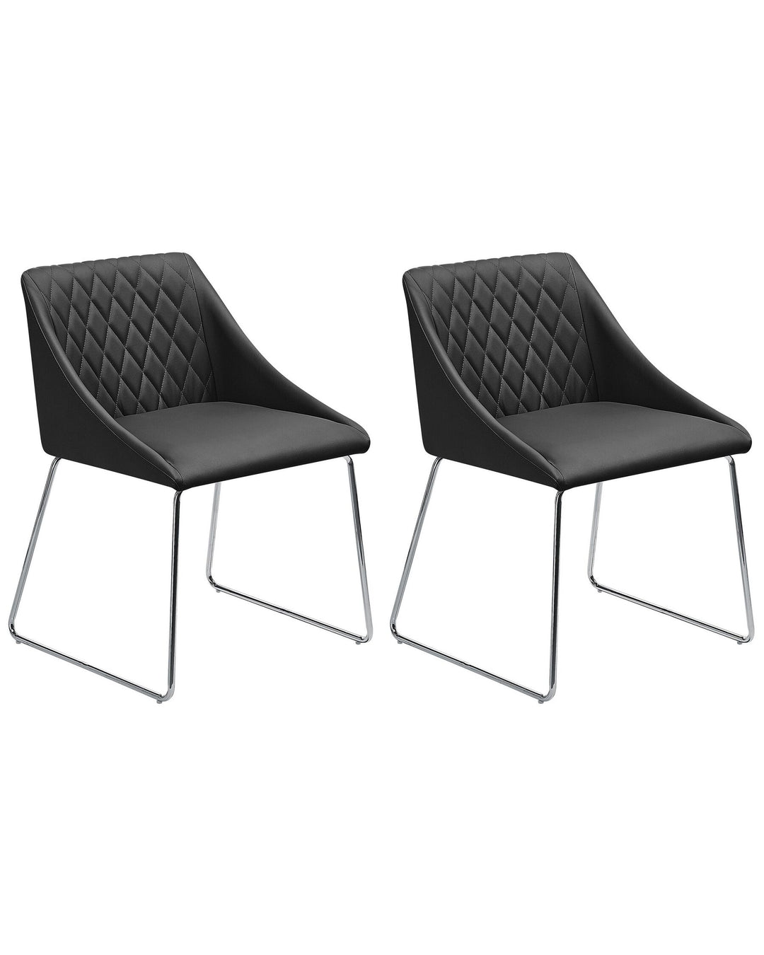 Set of 2 Faux Leather Dining Chair Black Arcata