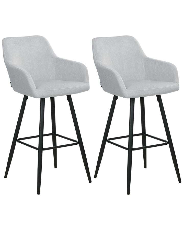 Bar Chair Set of 2 Velvet Light Grey Casmalia