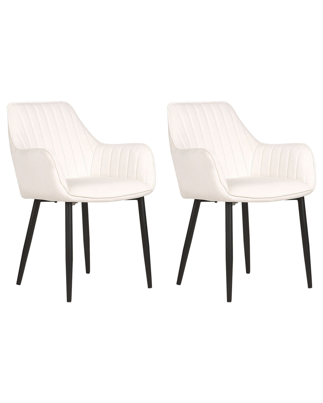 Dining Chair Set of 2 Velvet Off-White Wellston