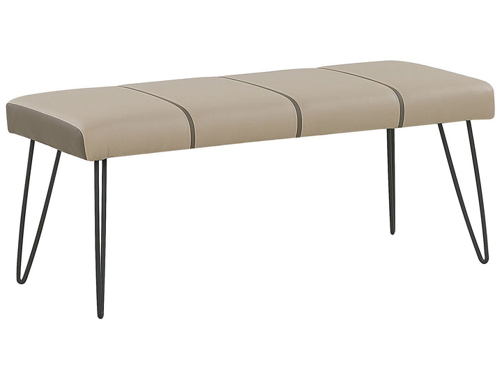 Faux Leather Bedroom Bench Beige Betin