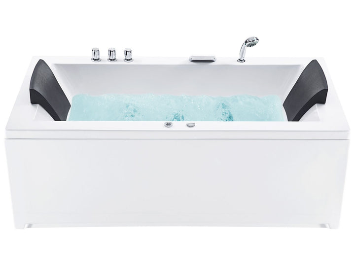 Left Hand Whirlpool Bath with LED 1830 x 900 mm White Varadero