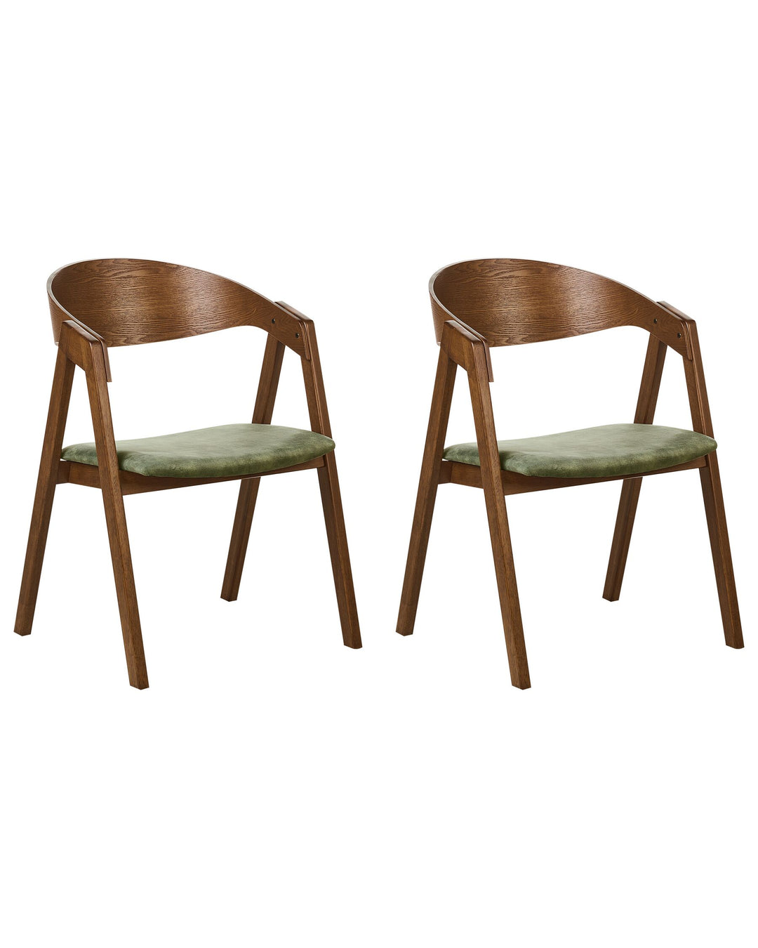 Dining Chair Set of 2 Dark Green Yuba