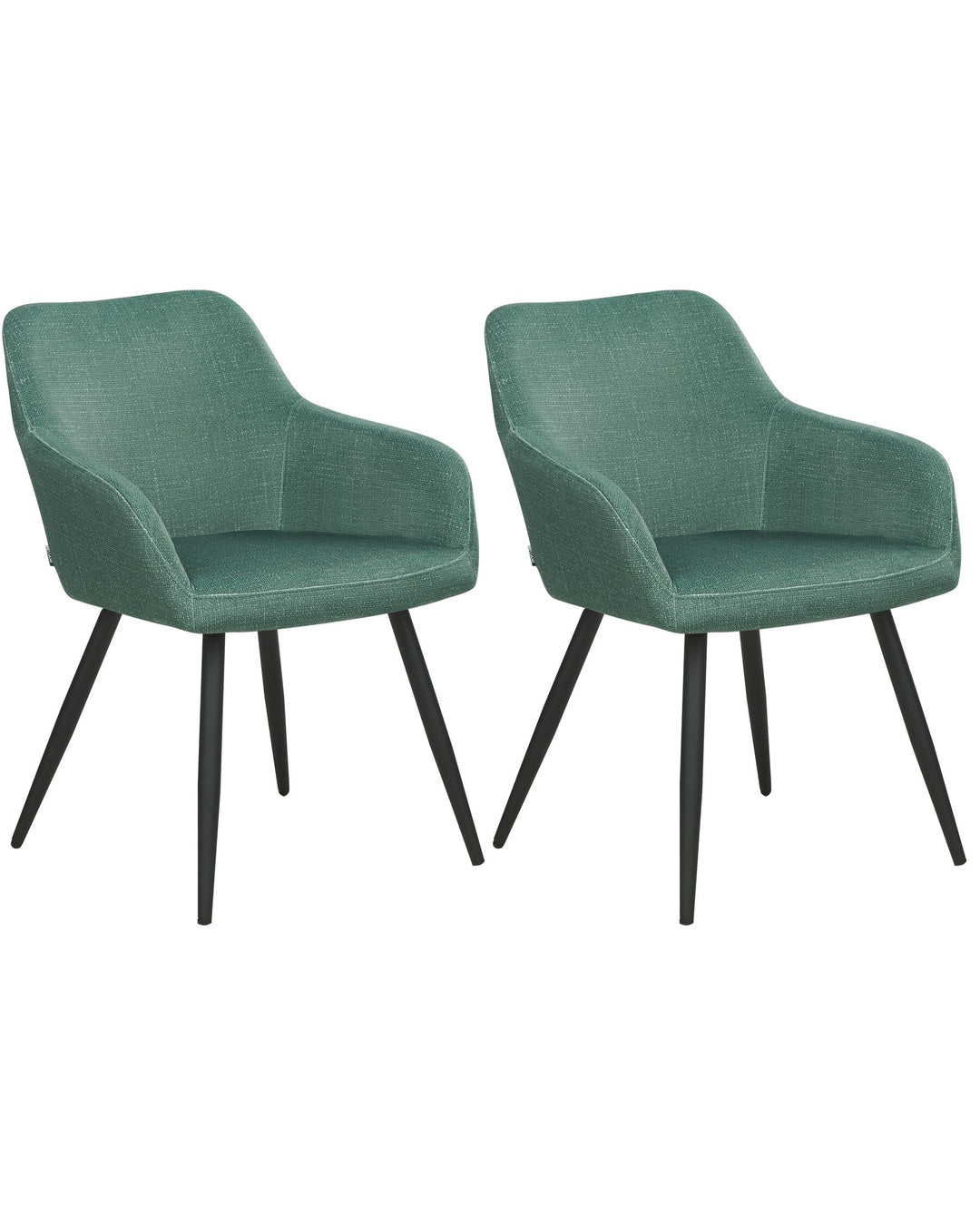 Dining Chair Set of 2 Velvet Dark Green Casmalia