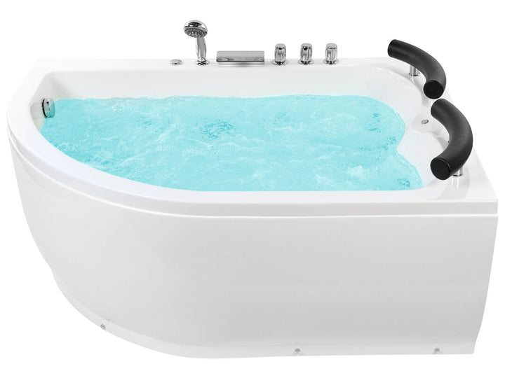 Left Hand Whirlpool Corner Bath with LED 1580 x 1130 mm White Paradiso