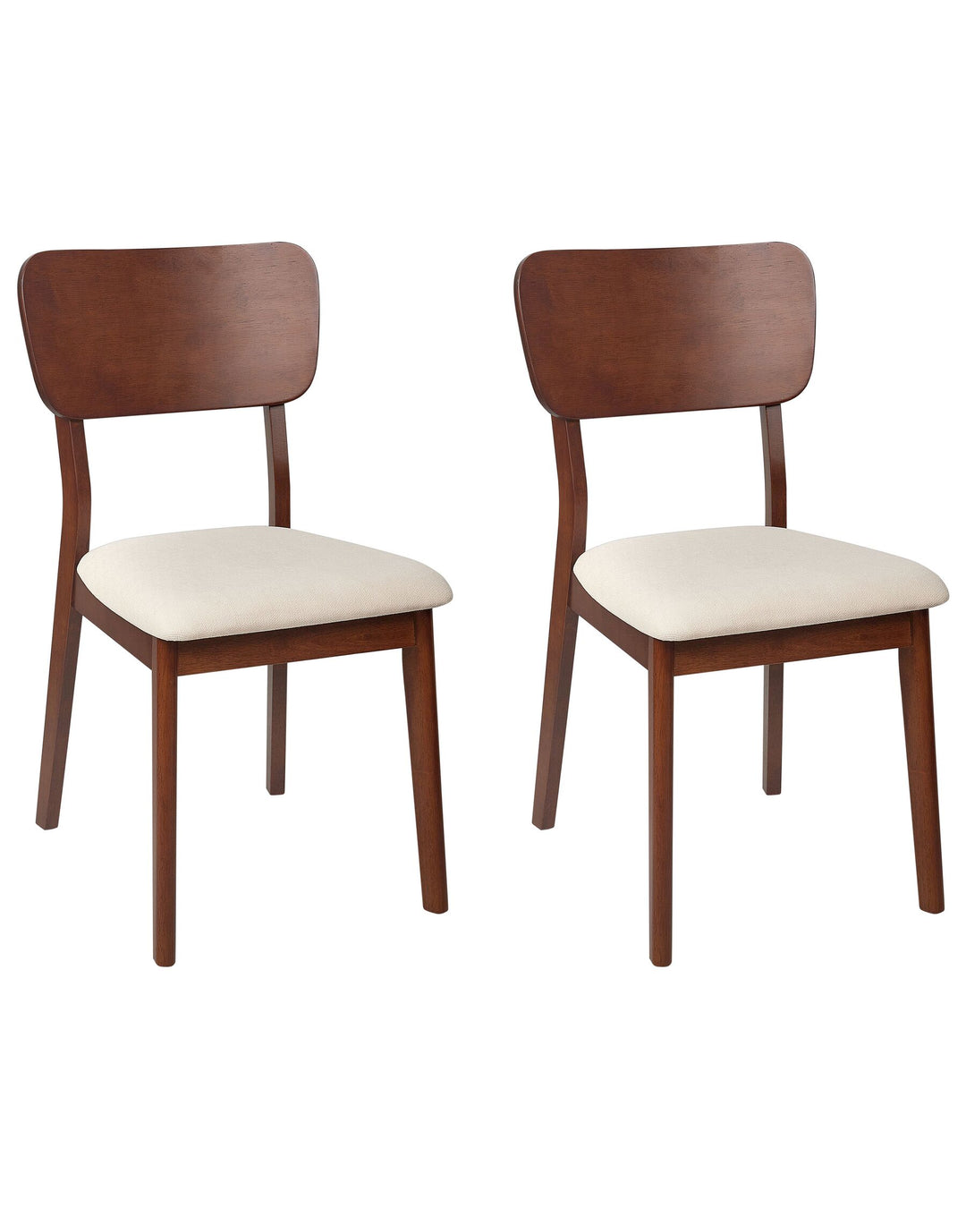 Rubberwood Dining Chair Set of 2 Dark Wood Minier