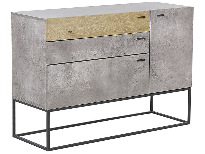 3 Drawer Sideboard Grey with Light Wood Arietta