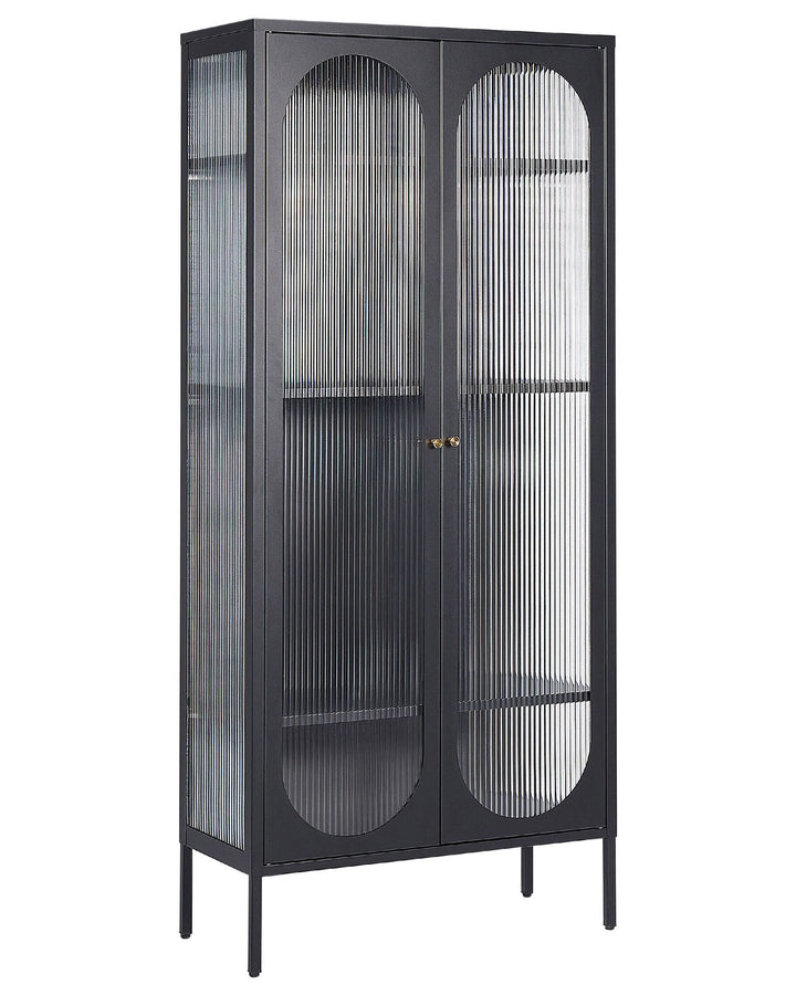 Steel Display Cabinet Black Foxton