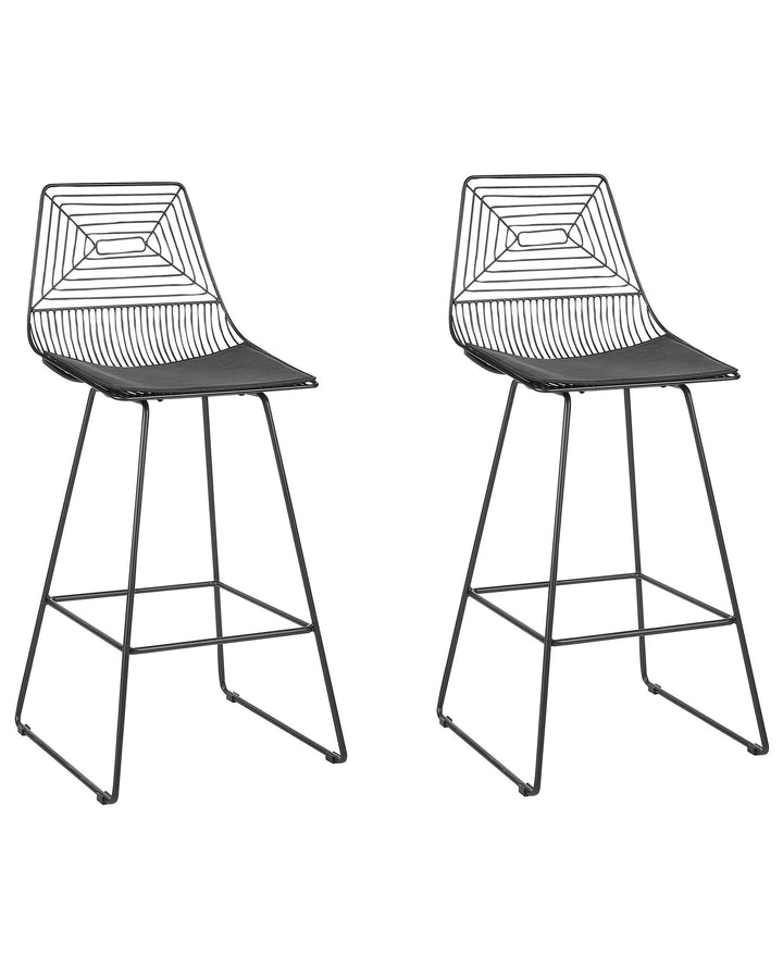 Bar Chair Set of 2 Metal Black Bisbee