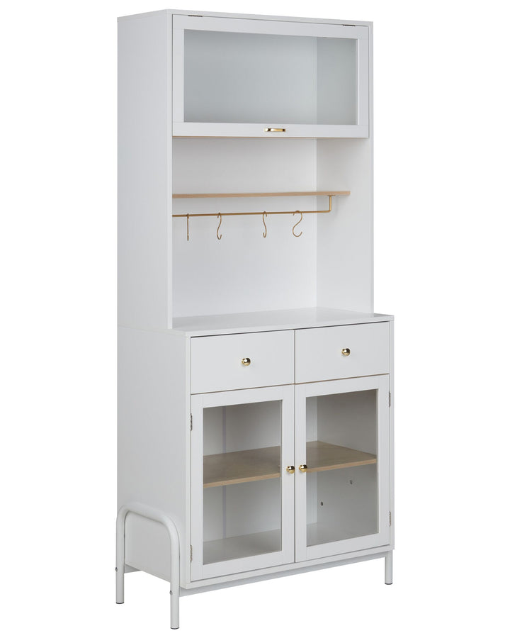 Cabinet with Glass Displays White Parlin