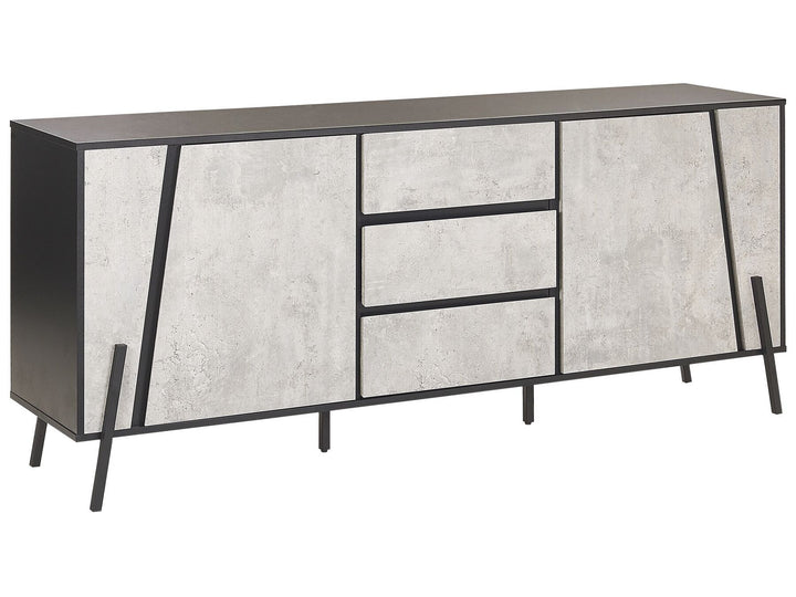 3 Drawer Sideboard Concrete Effect with Black Blackpool