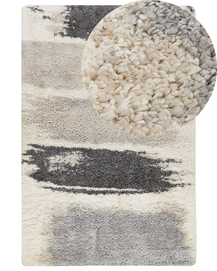 Shaggy Area Rug 200 x 300 cm White and Grey Martuni