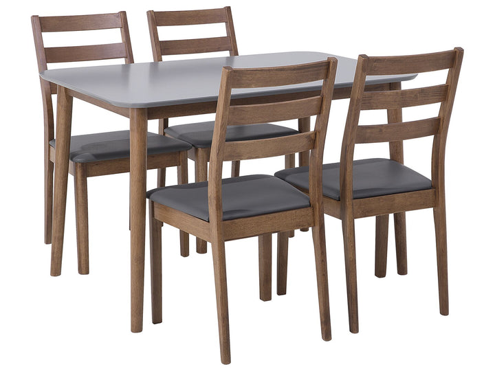 Wooden Dining Set Grey and Dark Wood Modesto