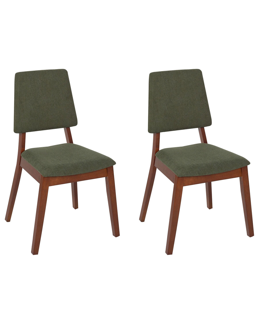 Rubberwood Dining Chair Set of 2 Dark Green Merrill