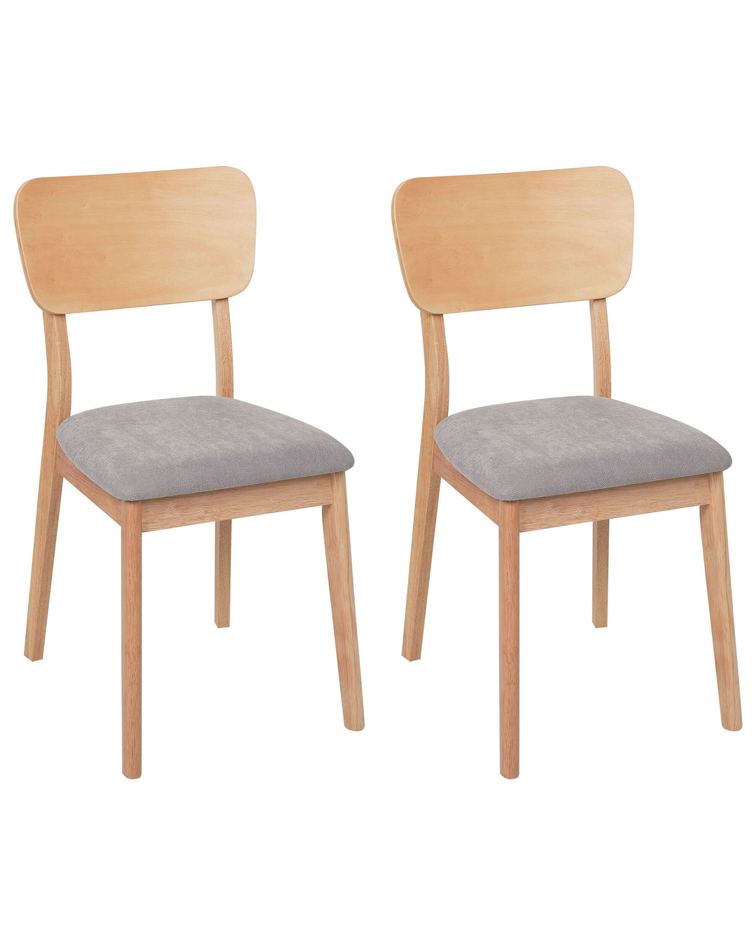 Rubberwood Dining Chair Set of 2 Light Wood Minier