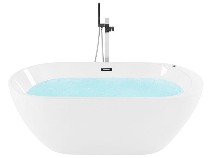 Freestanding Whirlpool Bath with LED 1700 x 800 mm White Nevis