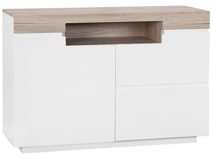 2 Drawer Sideboard White with Light Wood Marlin