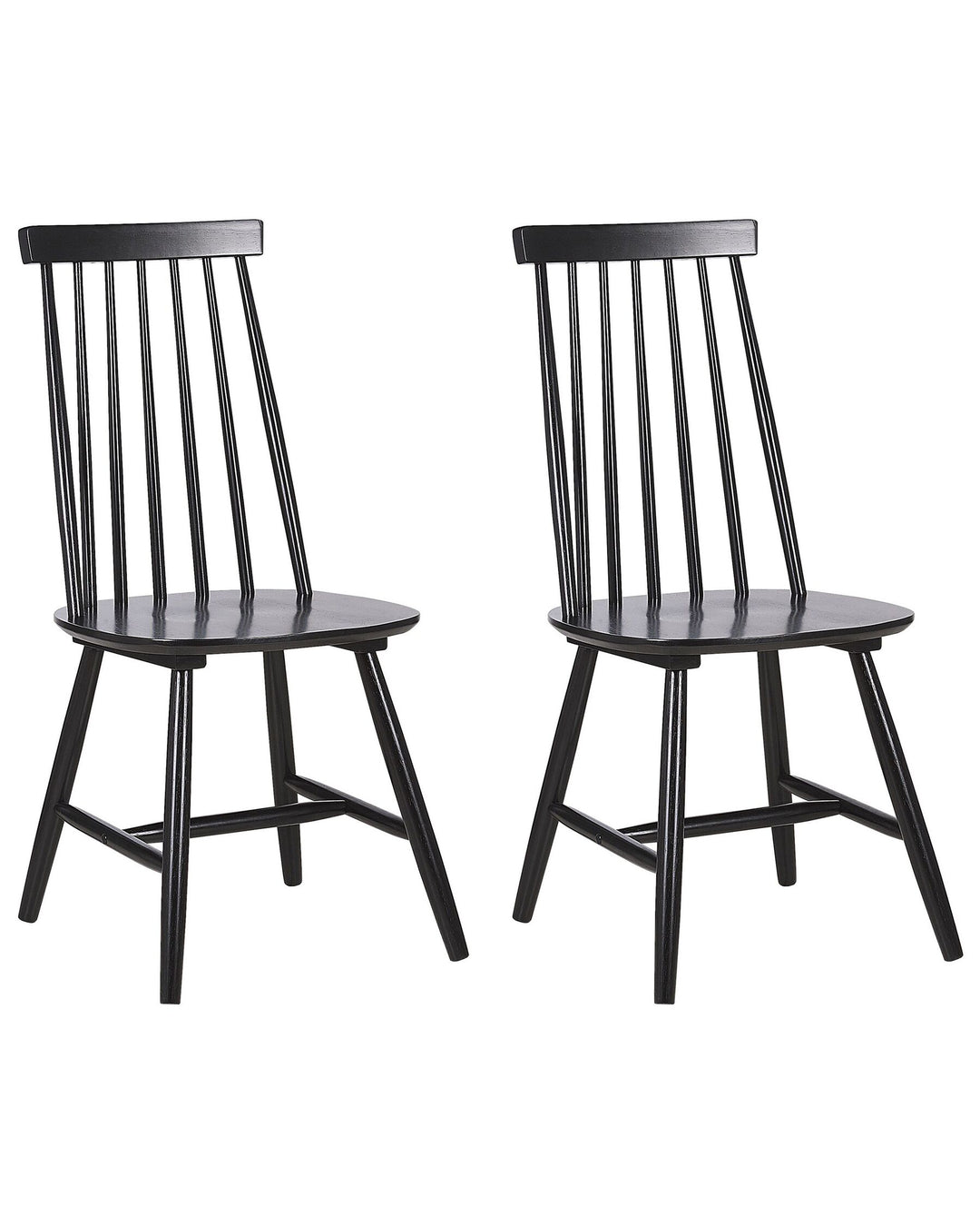 Rubberwood Dining Chair Set of 2 Black Burbank