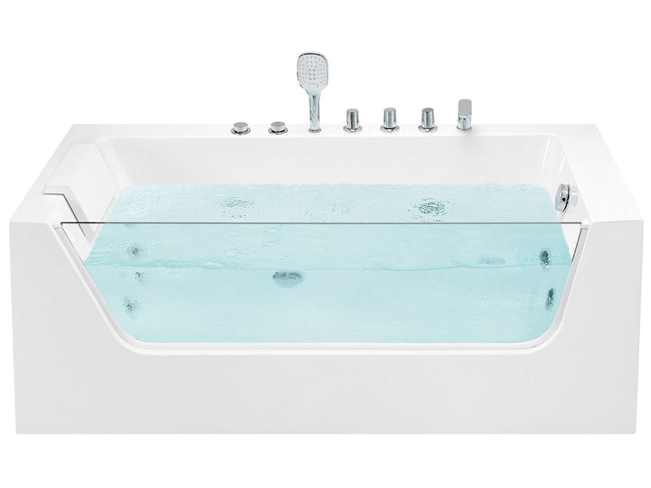 Left Hand Whirlpool Corner Bath 1700 x 800 mm White Puquio