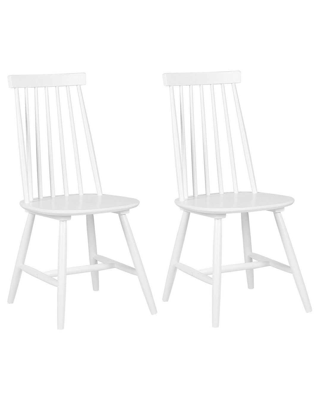 Rubberwood Dining Chair Set of 2 White Burbank