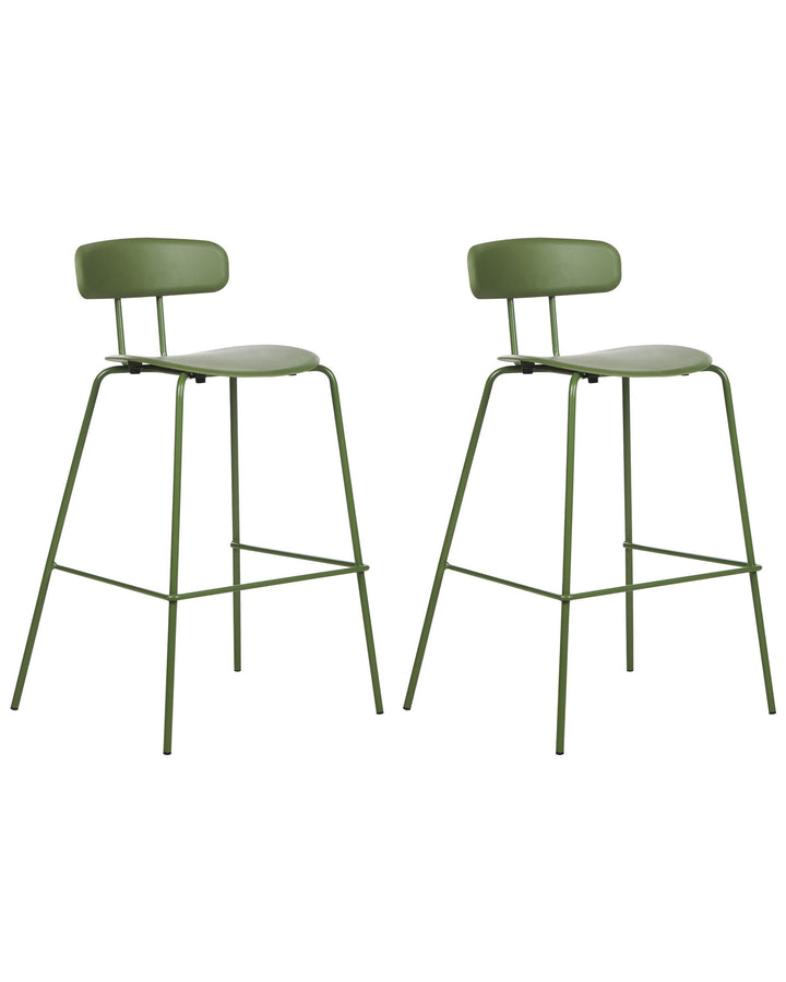 Bar Chair Set of 2 Green Sibley