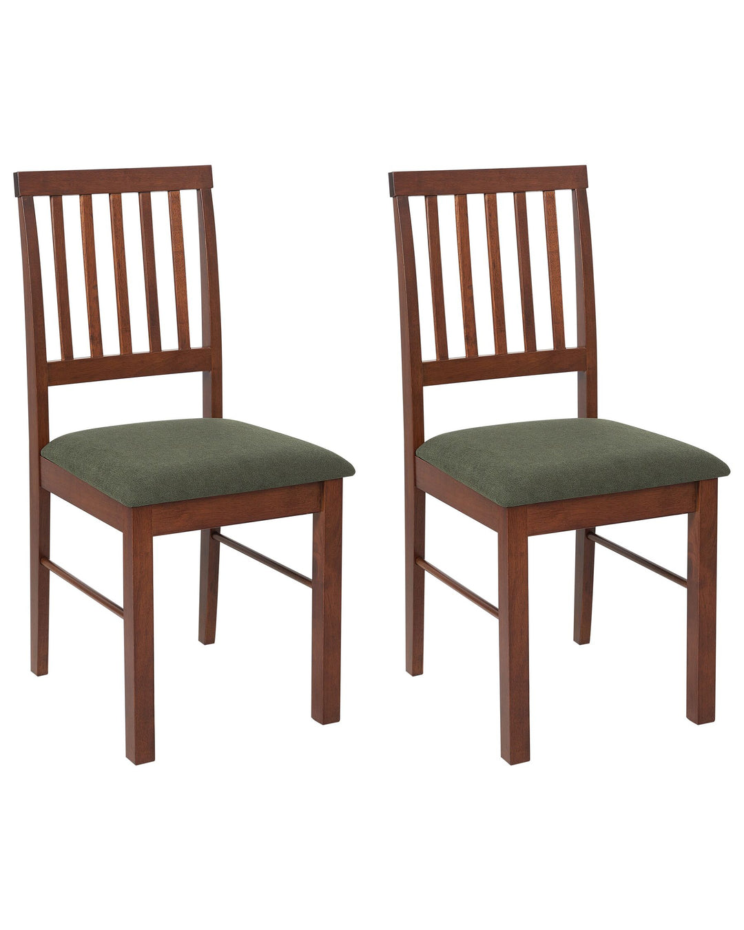 Rubberwood Dining Chair Set of 2 Dark Wood Orono