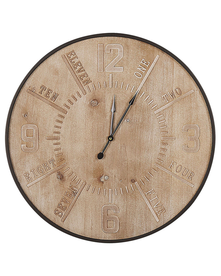 Wall Clock ø 60 cm Light Wood Dole