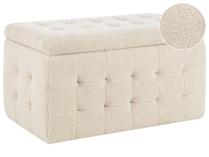 Boucle Storage Ottoman Beige Michigan