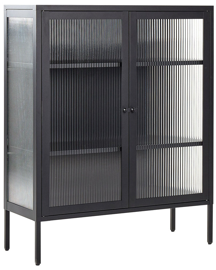 Steel Display Cabinet Black Lerryn