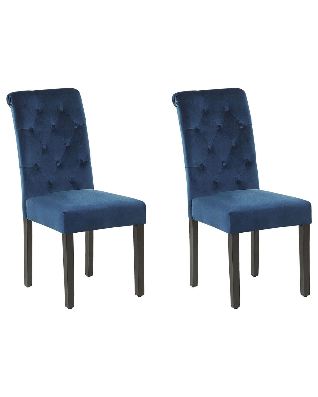 Dining Chair II Set of 2 Velvet Dark Blue Velva