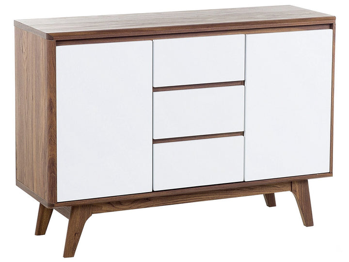 3 Drawer Sideboard White with Dark Wood Pittsburgh