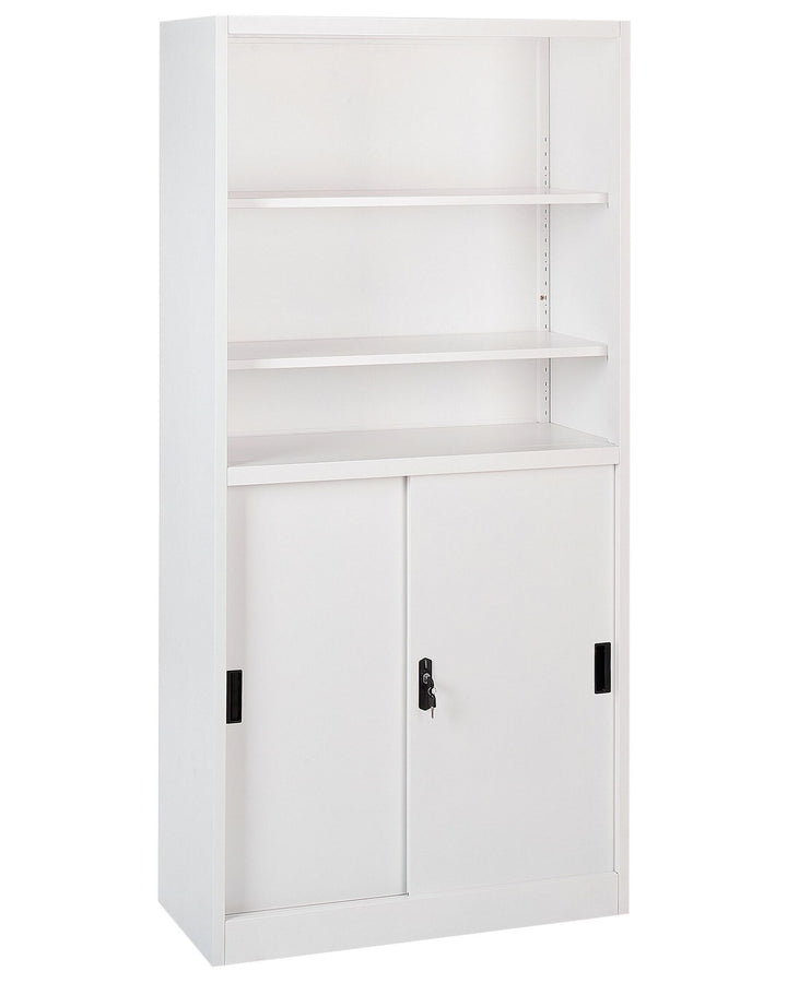 2 Door Storage Cabinet with Shelves White Muscovite