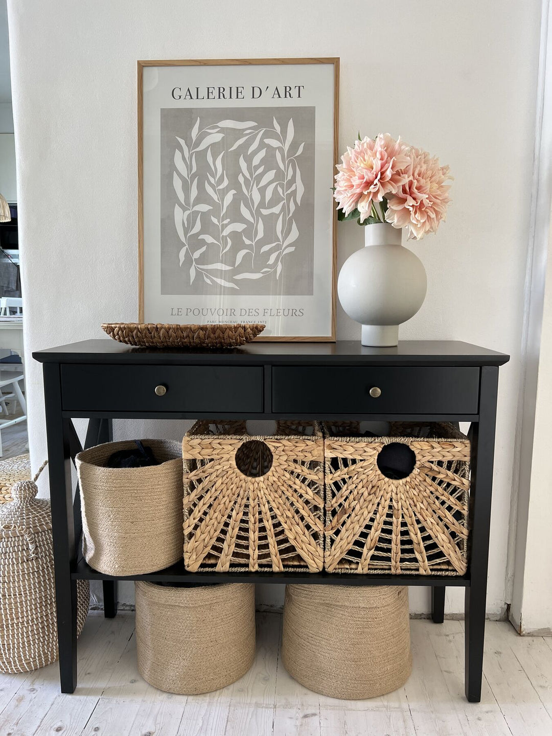 2 Drawer Console Table Black Avenue