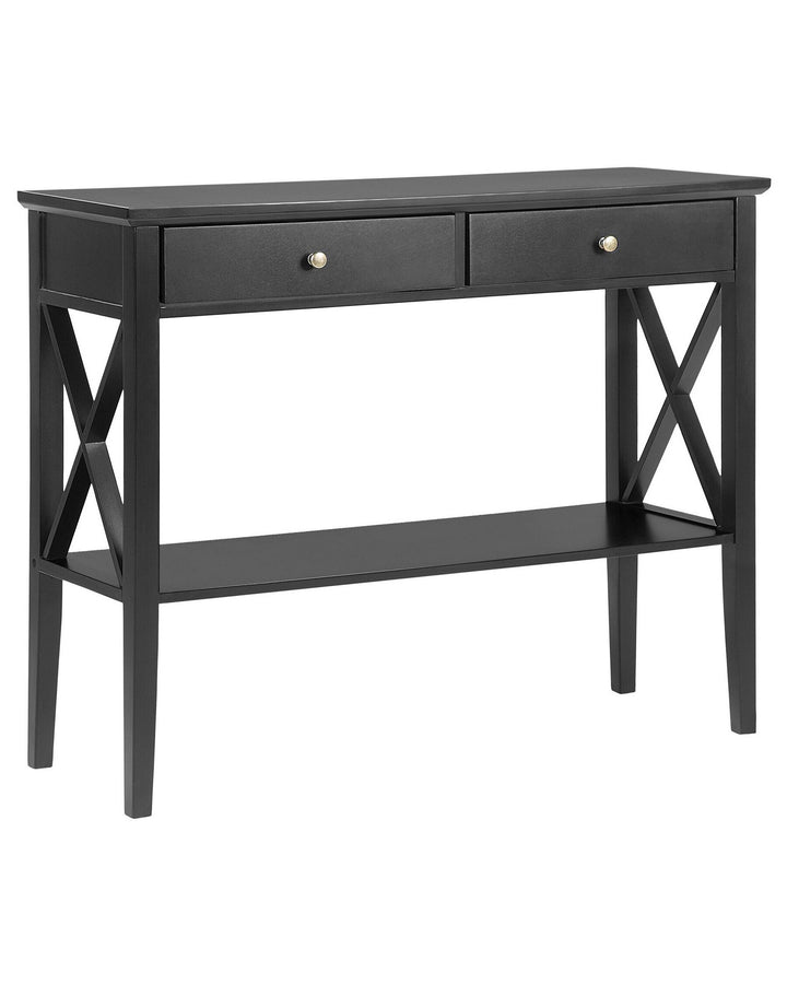 2 Drawer Console Table Black Avenue