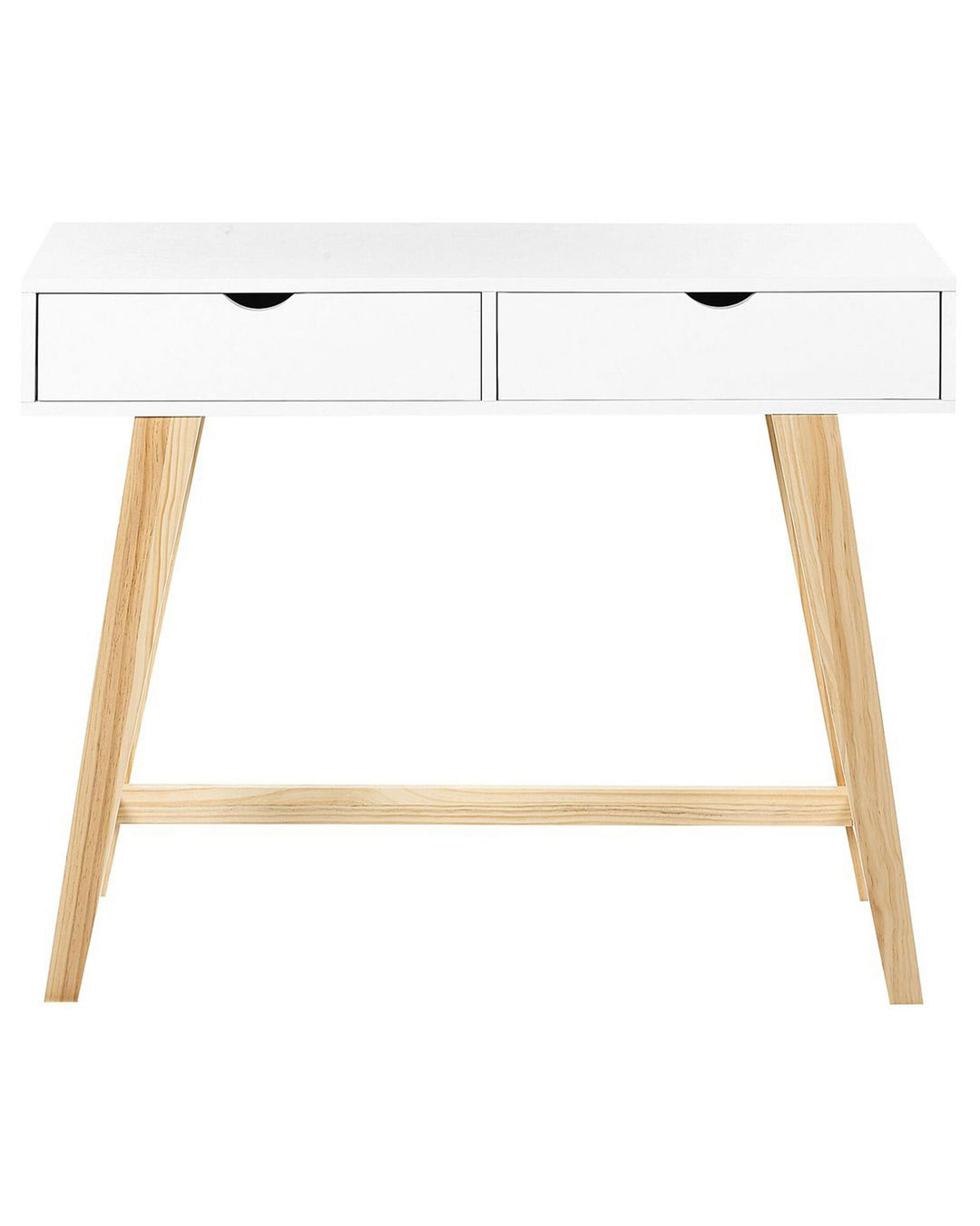 2 Drawer Console Table White with Light Wood Sully