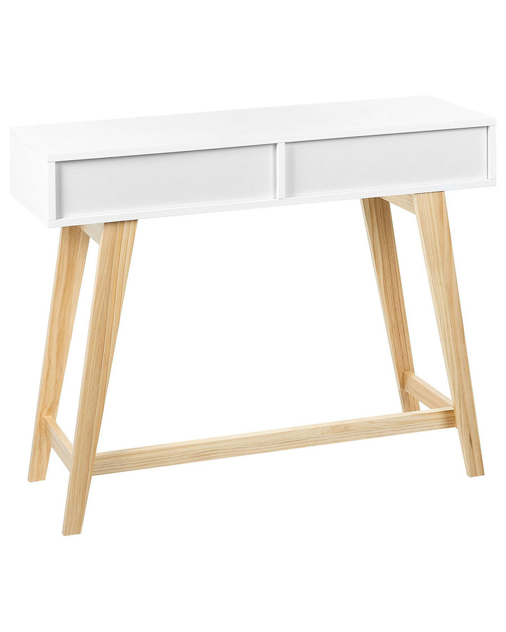 2 Drawer Console Table White with Light Wood Sully