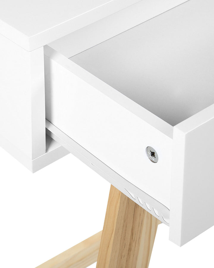 2 Drawer Console Table White with Light Wood Sully