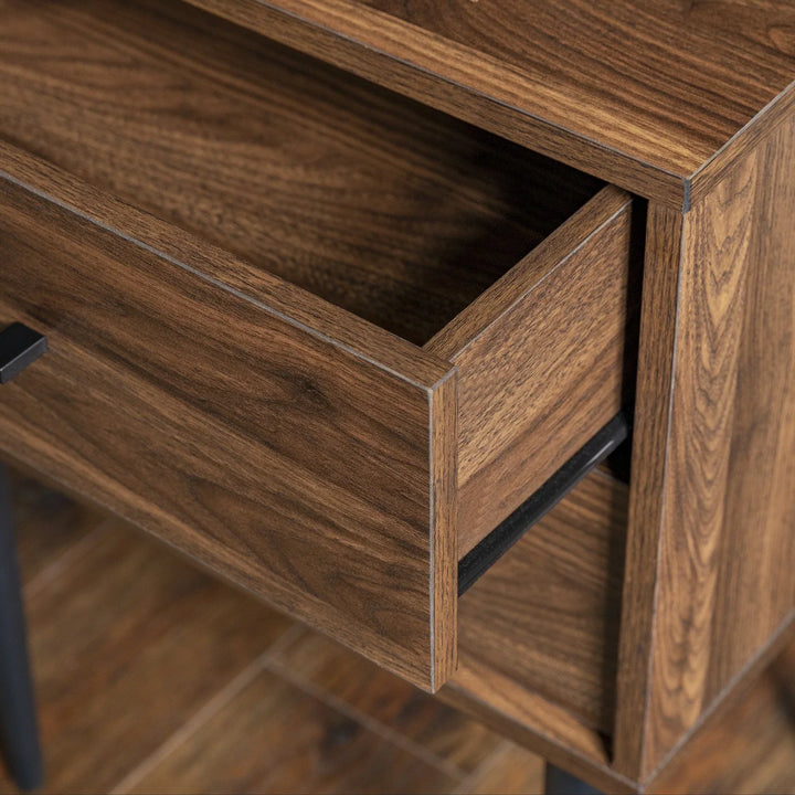 2 Drawer Bedside Table Dark Walnut Akie