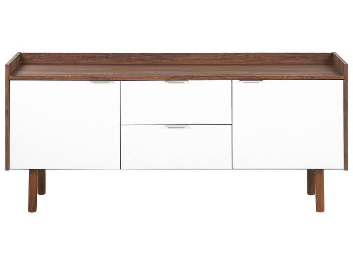 2 Drawer Sideboard White with Dark Wood Madera