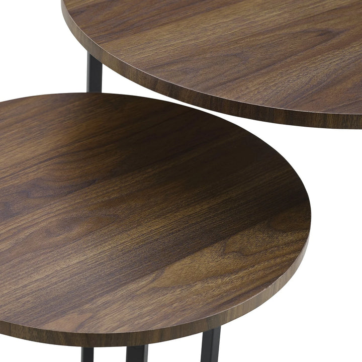 2 Piece Nesting Side Tables Dark Walnut/Black Eilley