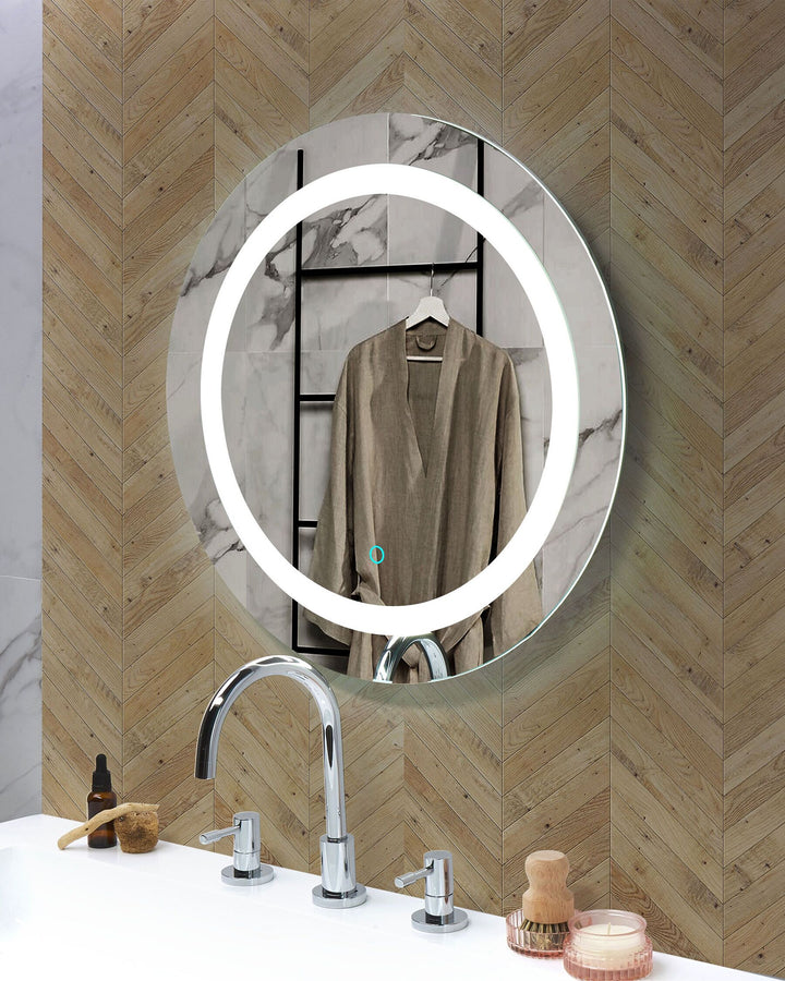 Round LED Wall Mirror ø 58 cm Silver Selune