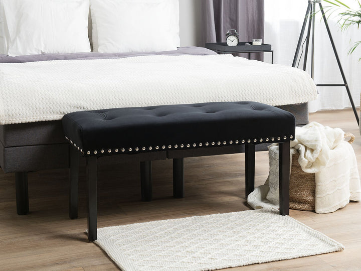 Velvet Bedroom Bench Black Yorkton