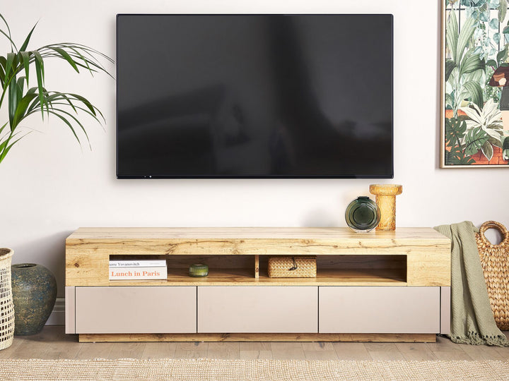 TV Stand Light Wood and Beige Antonio