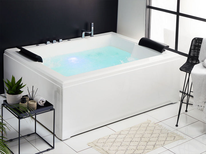 Whirlpool Bath with LED 1830 x 1420 mm White Salamanca