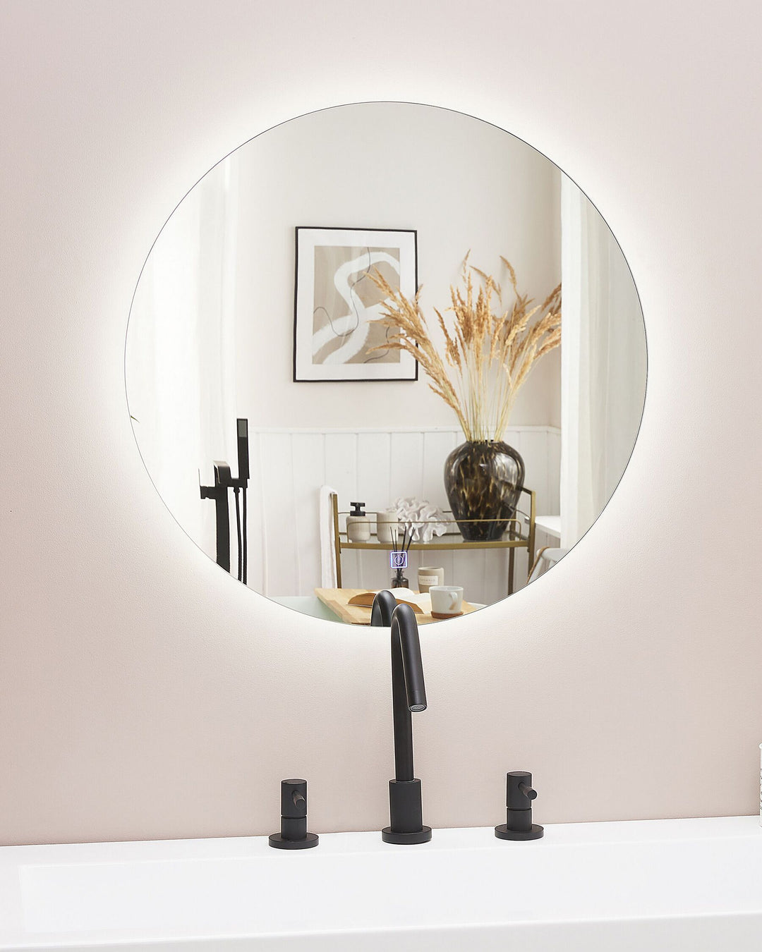 Round LED Wall Mirror ø 60 cm Silver Callac