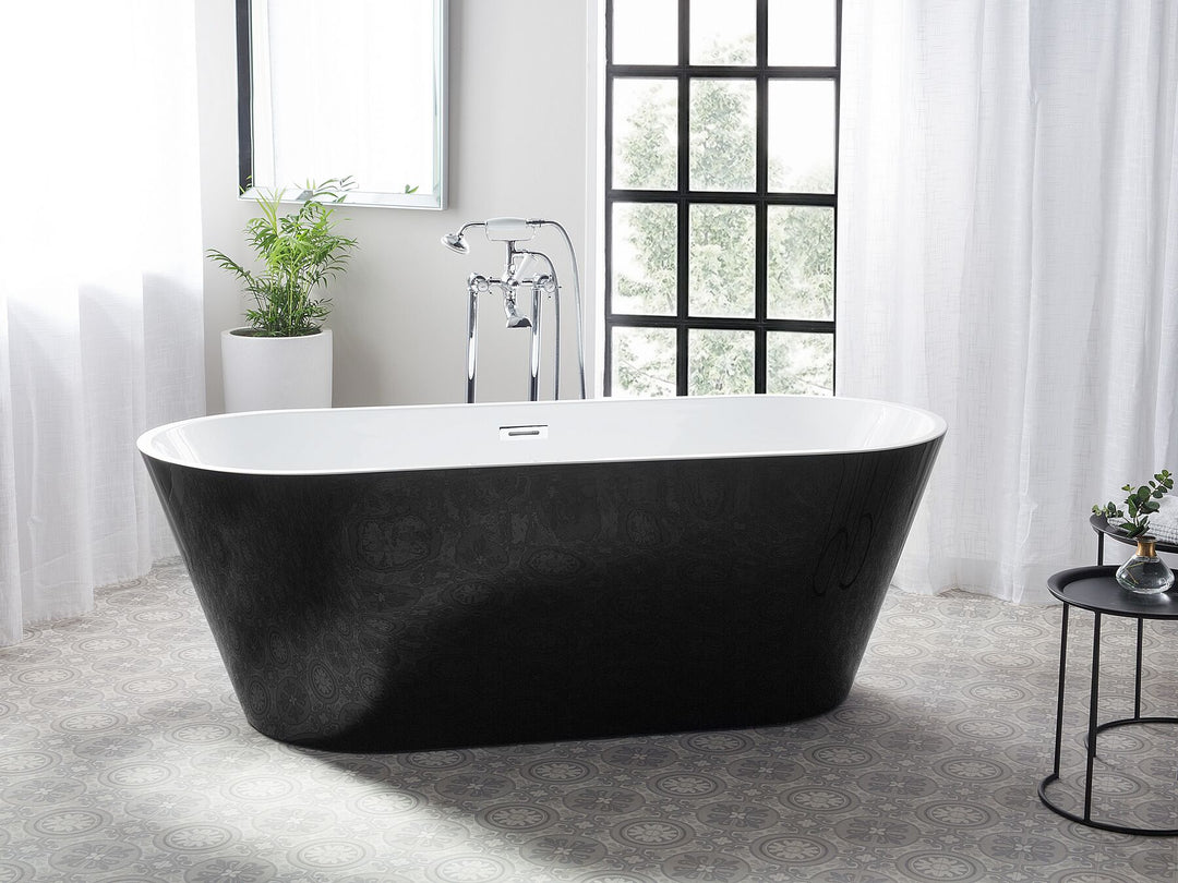 Freestanding Oval Bath 1700 x 700 mm Black Cabritos