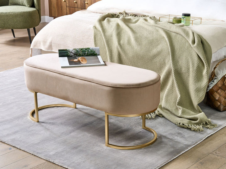 Velvet Bench Beige Milry