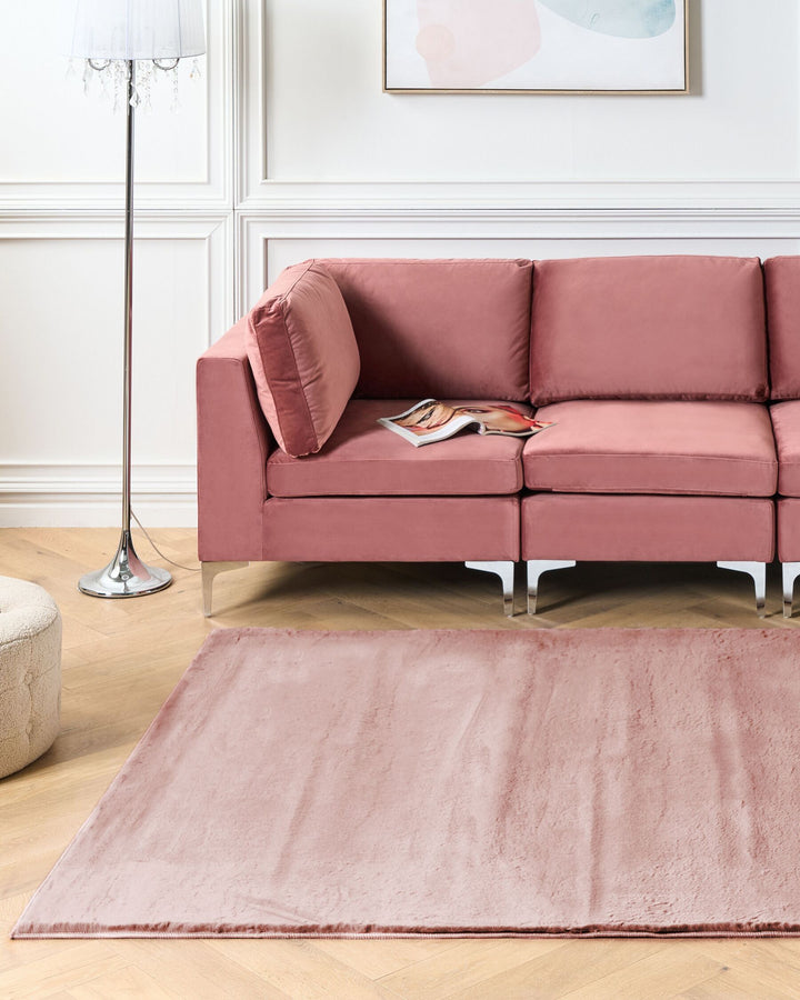 Faux Rabbit Fur Rug 160 x 230 cm Pink Mirpur