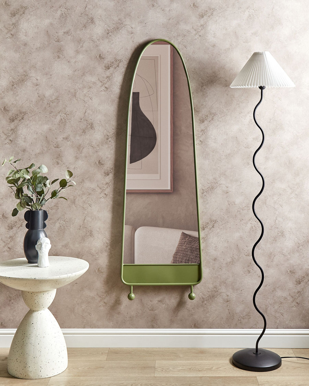 Wall Mirror 146 cm Olive Green Parnay