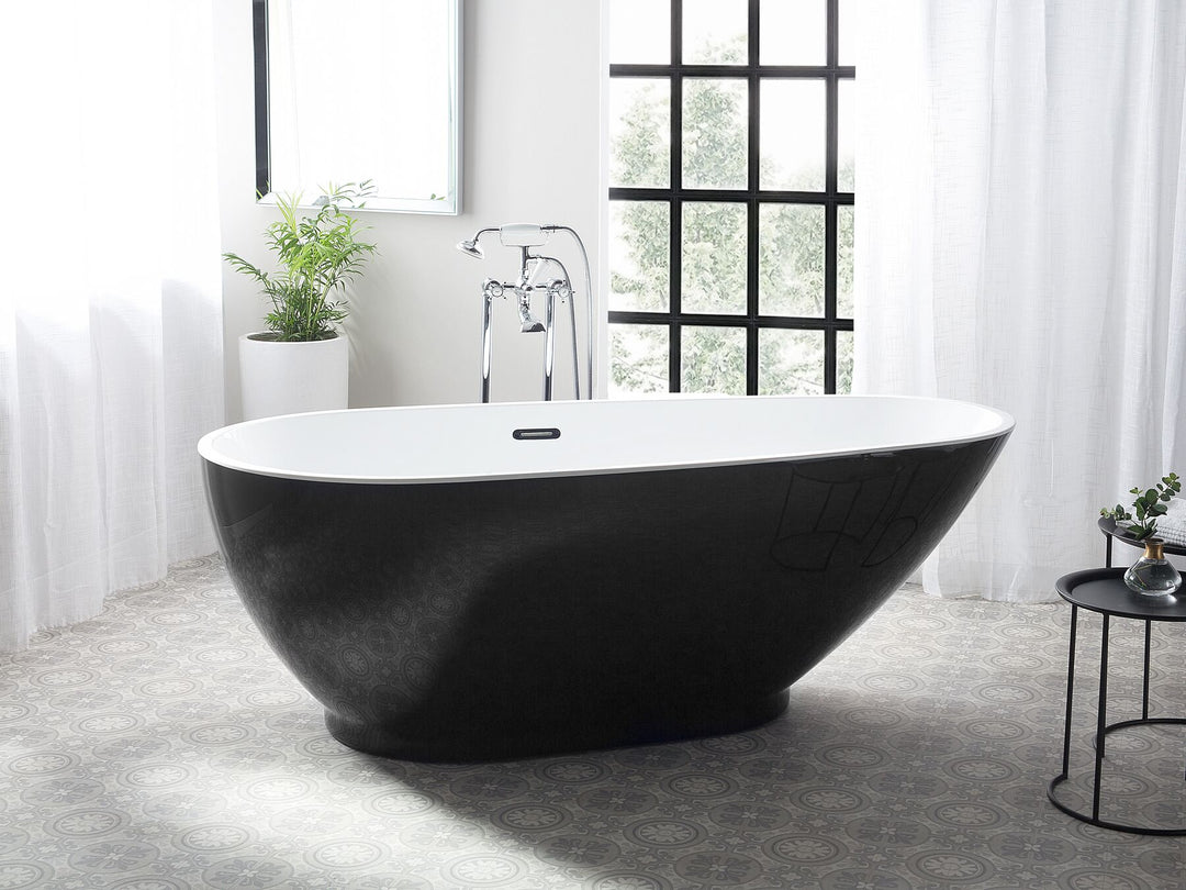 Freestanding Bath 1730 x 820 mm Black and White Guiana